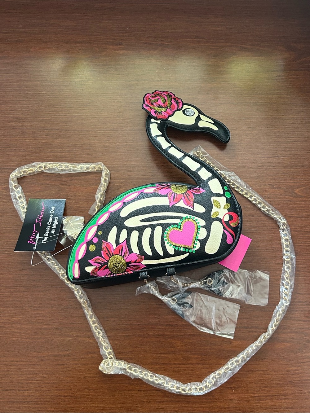 Betsey Johnson Skeleton Flamingo Bag - Picture 2 of 6